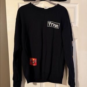 Black Graphic Women's Sweatshirt Train Band Tour Sweatshirt